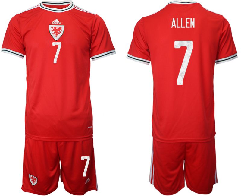 Cheap Men 2022 World Cup National Team Welsh home red 7 Soccer Jersey